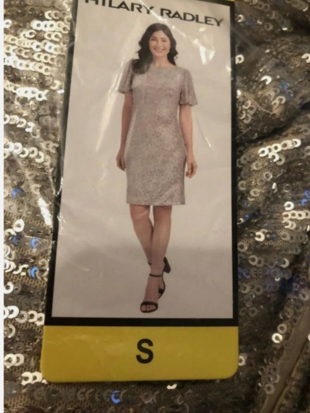 Hilary Radley Womens Sequin Dress, CHAMPAGNE, Small - Picture 3 of 4